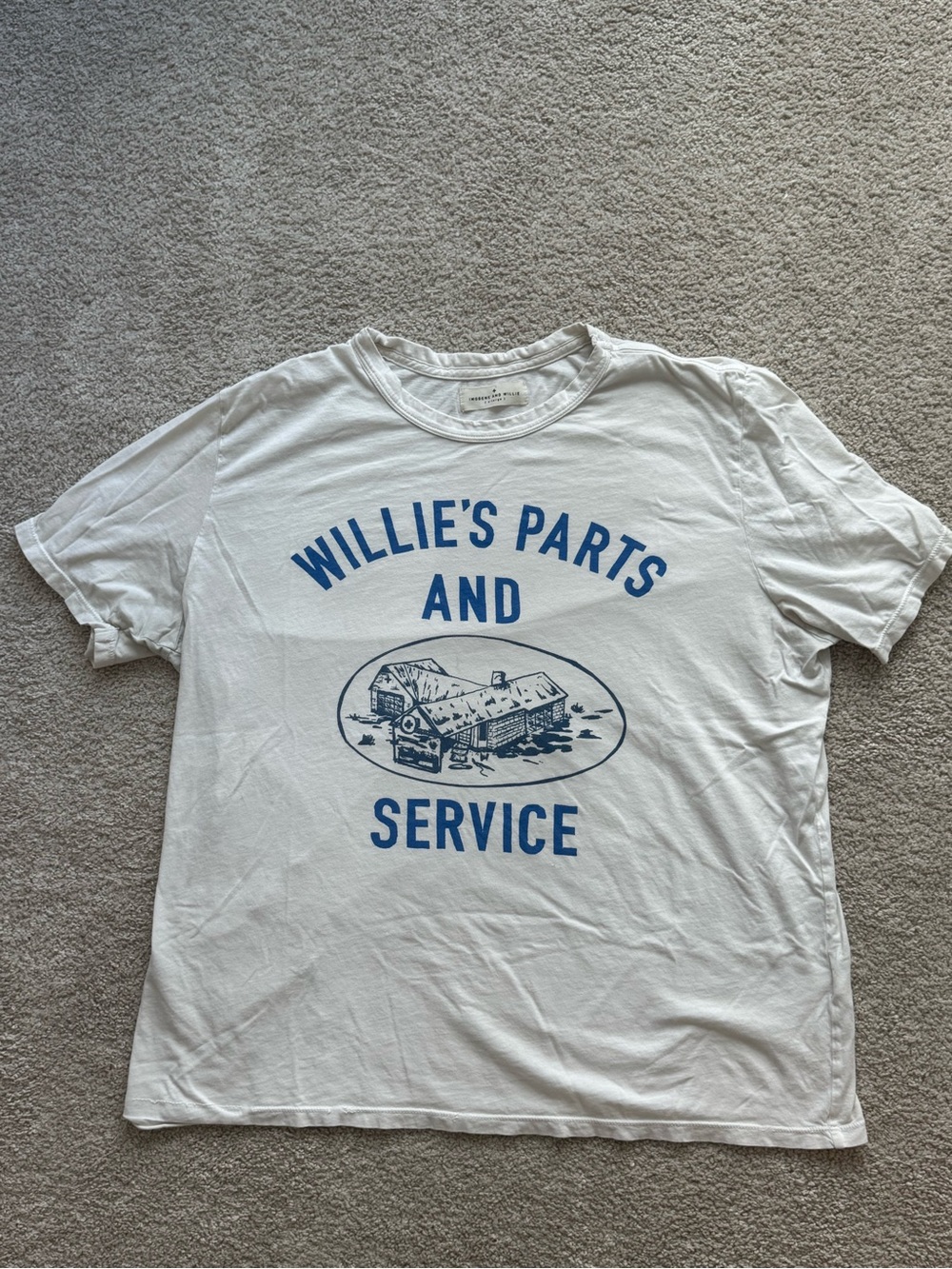 Imogene + Willie White Graphic 'Willie's Parts and Service' Tee